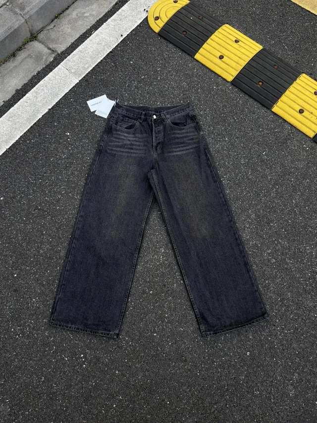 Acne Studios Jeans Wide-Leg Rhinestone Chain and Bow product detail image 6