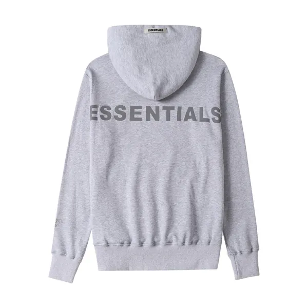 Fear of God Essentials Reflective Logo White Hoodie - 9