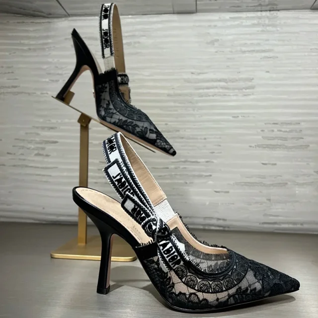 Dior High Heels J'ADIOR lace mesh pointed-toe slingback product detail image 1