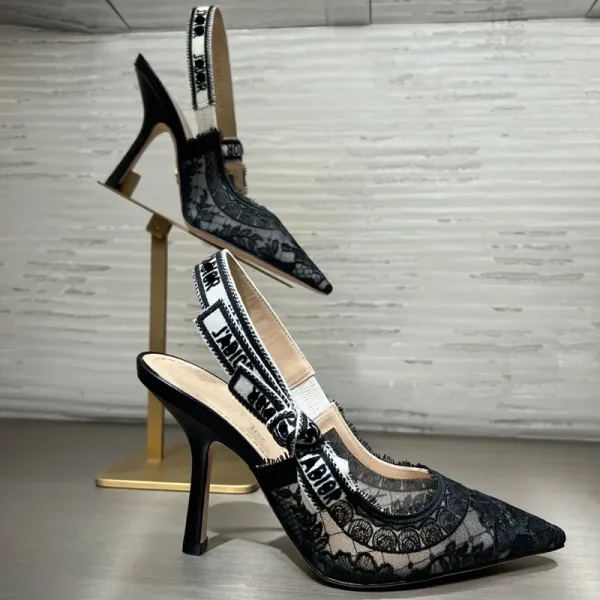 Dior J'Adior Lace Slingback Stilettos Black - 2