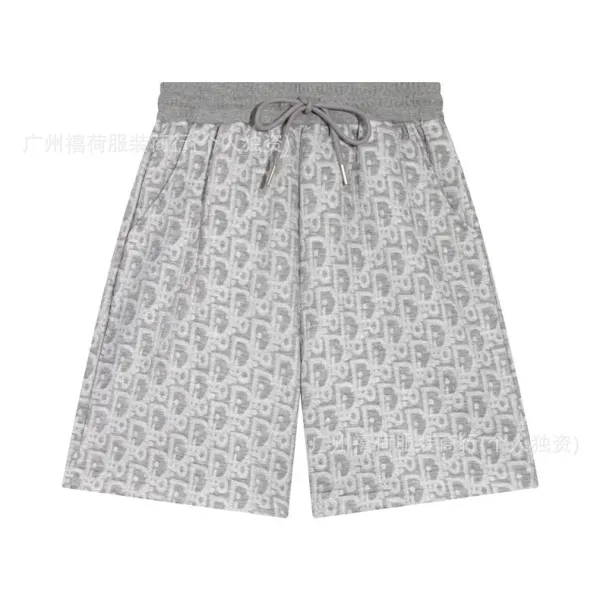 Dior Oblique Print Drawstring Waist Shorts Black Silver - 23