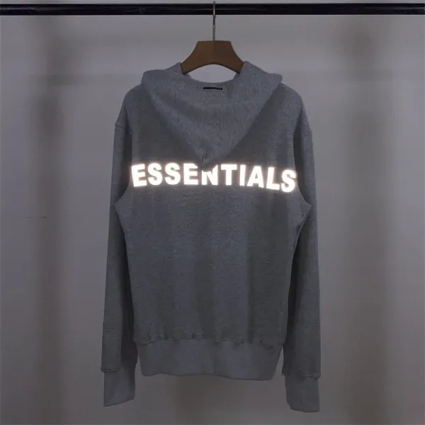 Fear of God Essentials Reflective Logo White Hoodie - 17