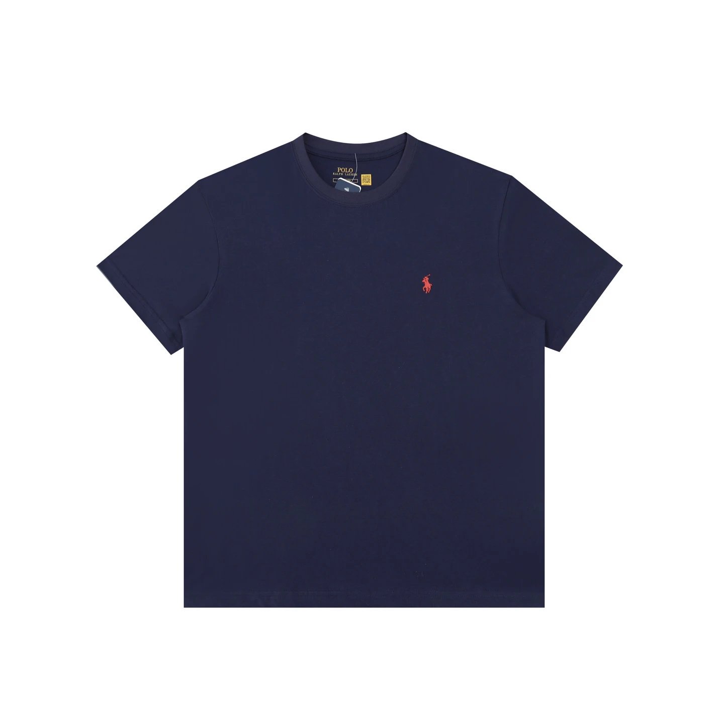 Polo Ralph Lauren T-Shirts Crew Neck T-Shirt with Embroidered Pony Logo — Navy Blue