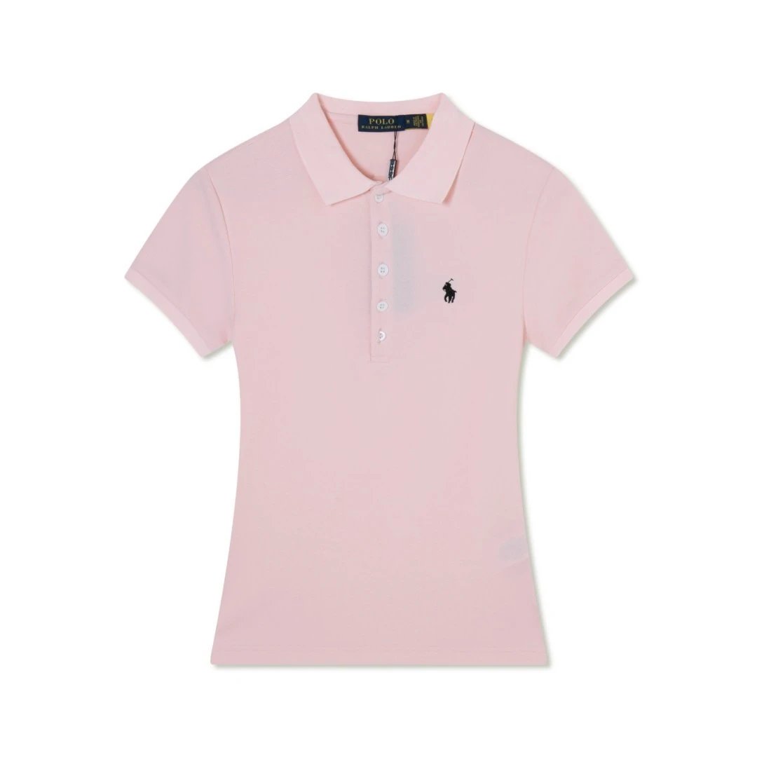 Ralph Lauren Shirts Short-Sleeve Five-Button Polo Shirt — Light pink