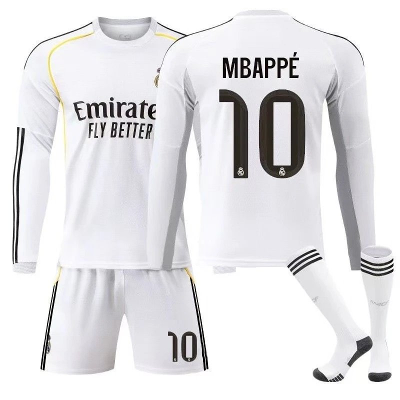 Real Madrid Football Jerseys Long Sleeve Home Kit image 2