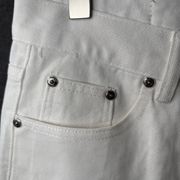 Chrome Hearts Cross-Embroidered White Straight-Leg Jeans - 17