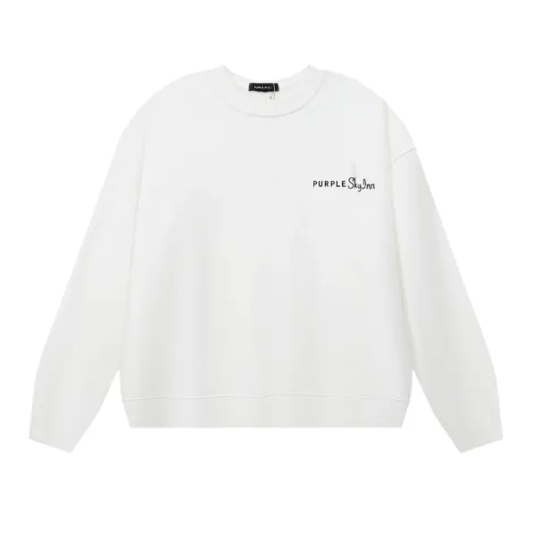 Design Runti Graphic Print Oversized Crewneck Sweatshirt White Hoodie - 11
