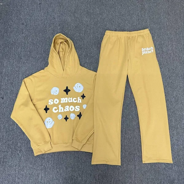 Broken Planet Logo Sweatpants Brown - 7
