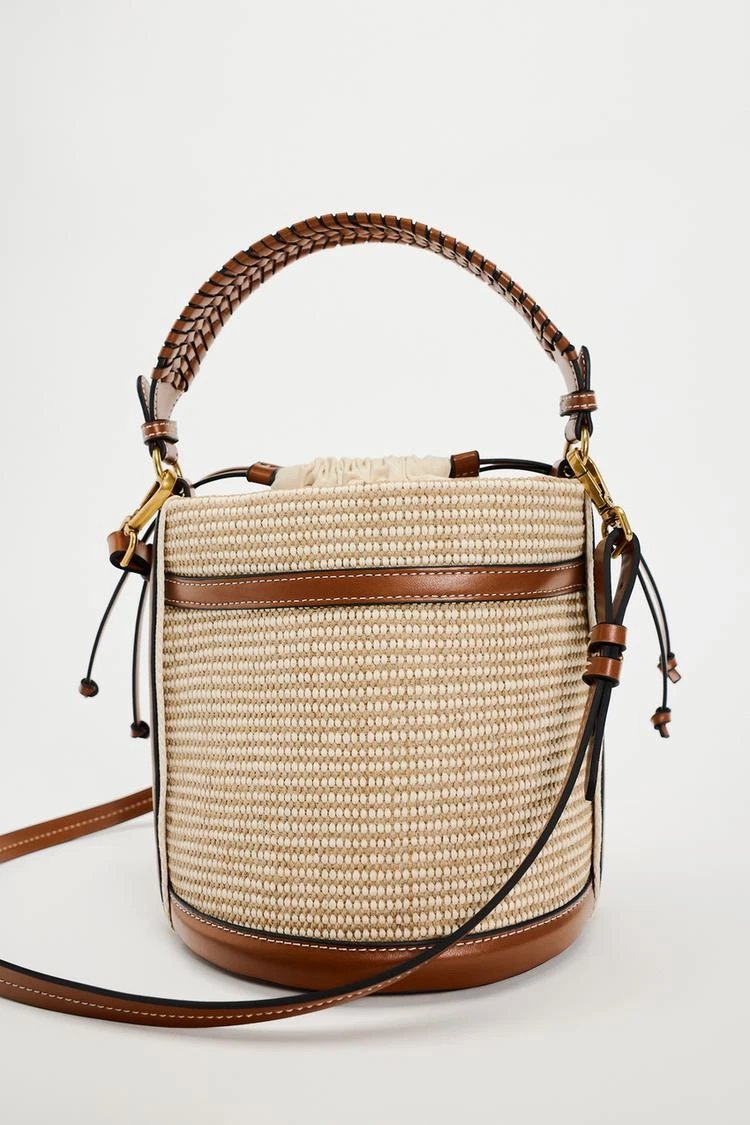 Bottega Veneta Bucket Bag Brown Leather with Contrast Stitching Handbags - 6