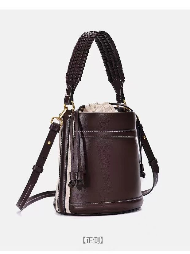 Bottega Veneta Bucket Bag Brown Leather with Contrast Stitching Handbags - 10