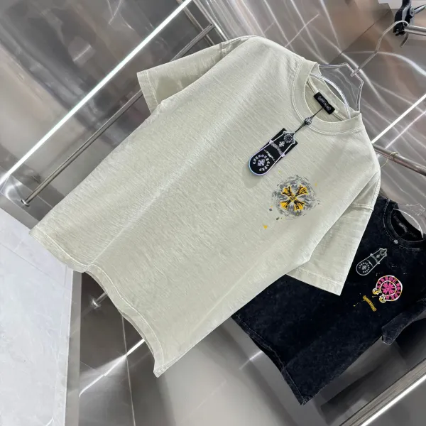 Chrome Hearts Cross Print Washed T-Shirt Beige - 6