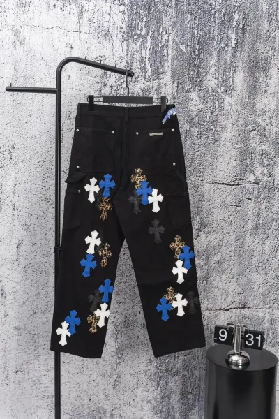 Chrome Hearts Cross Patch Distressed Denim Jeans - 13