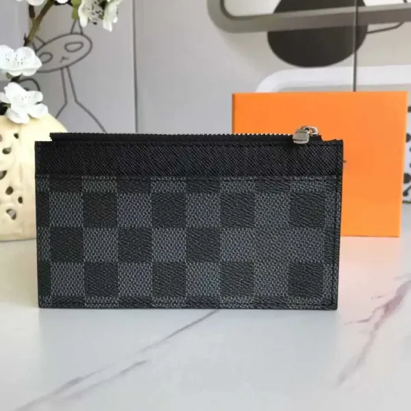 Louis Vuitton Damier Ebène Card Holder with Zip Pocket Brown Wallet - 6