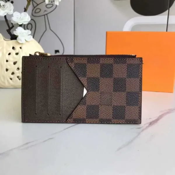 Louis Vuitton Damier Ebène Card Holder with Zip Pocket Brown Wallet - 11
