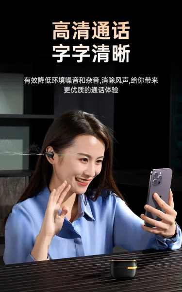 Design Open-Ear Wireless Earbuds White / Black Earphones - 5
