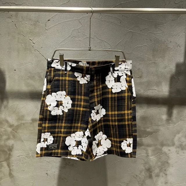 Denim Tears Shirts Plaid floral-print short-sleeve button-up shirt product detail image 16