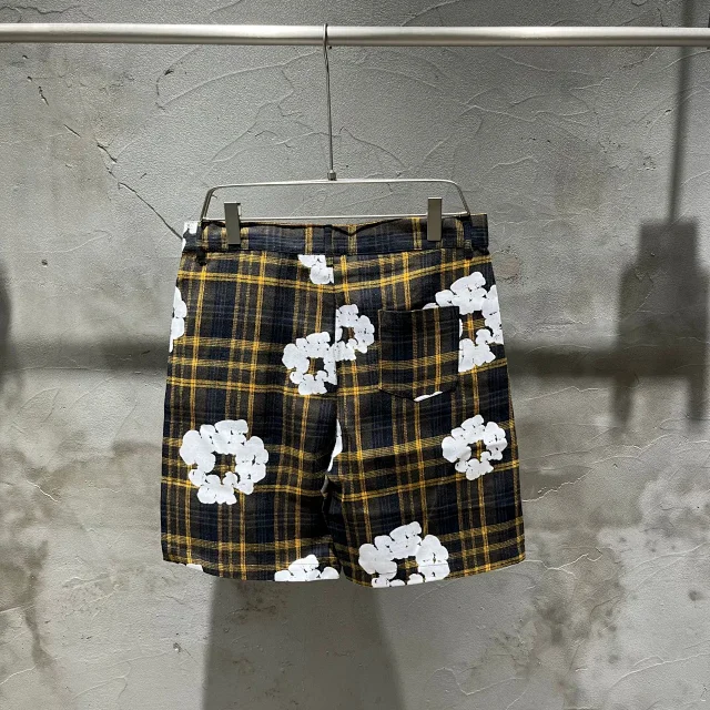 Denim Tears Shirts Plaid floral-print short-sleeve button-up shirt product detail image 17