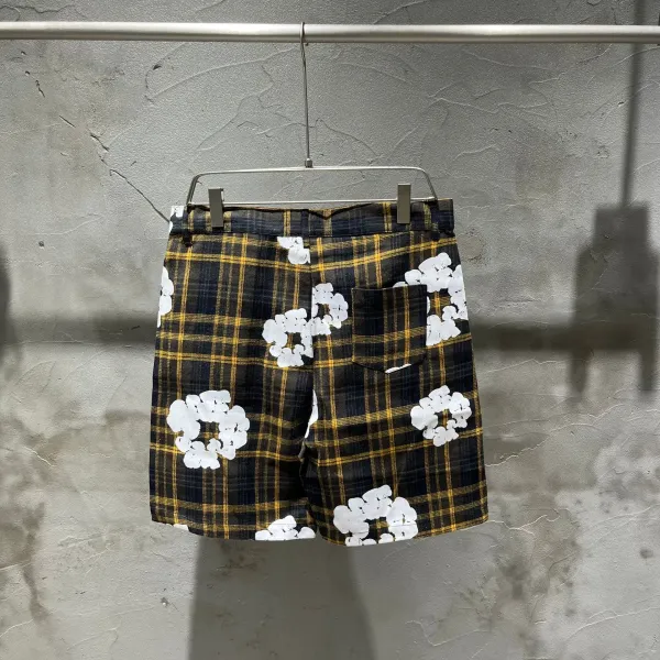 Design Floral Plaid Short-Sleeve Shirt and Shorts Set Black White - 18