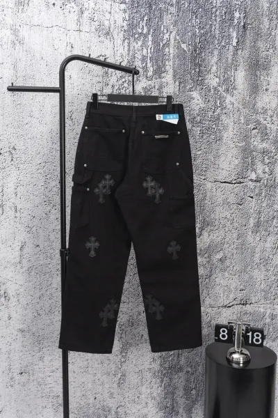 Chrome Hearts Cross Patch Distressed Denim Jeans - 29