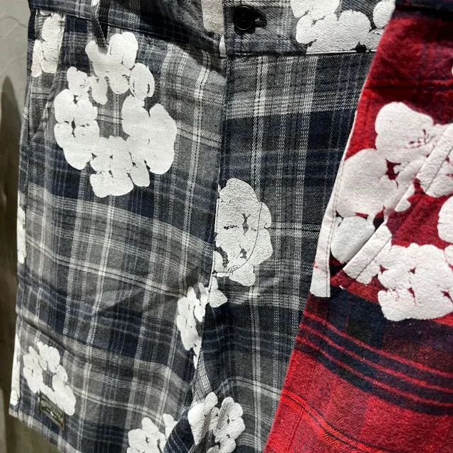 Denim Tears Shirts Plaid floral-print short-sleeve button-up shirt product detail image 27