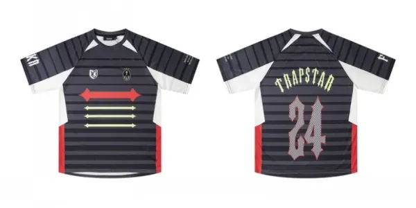 Trapstar Graphic Print Long-Sleeve Jersey in Blue Multicolor - 28