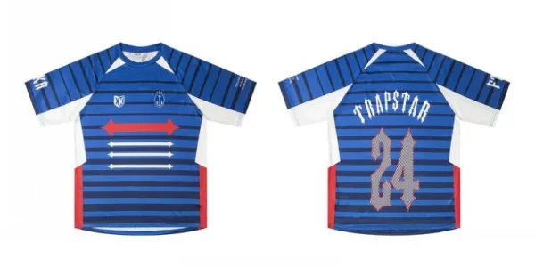 Trapstar Graphic Print Long-Sleeve Jersey in Blue Multicolor - 30