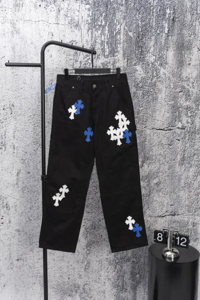 Chrome Hearts Cross Patch Distressed Denim Jeans - 35