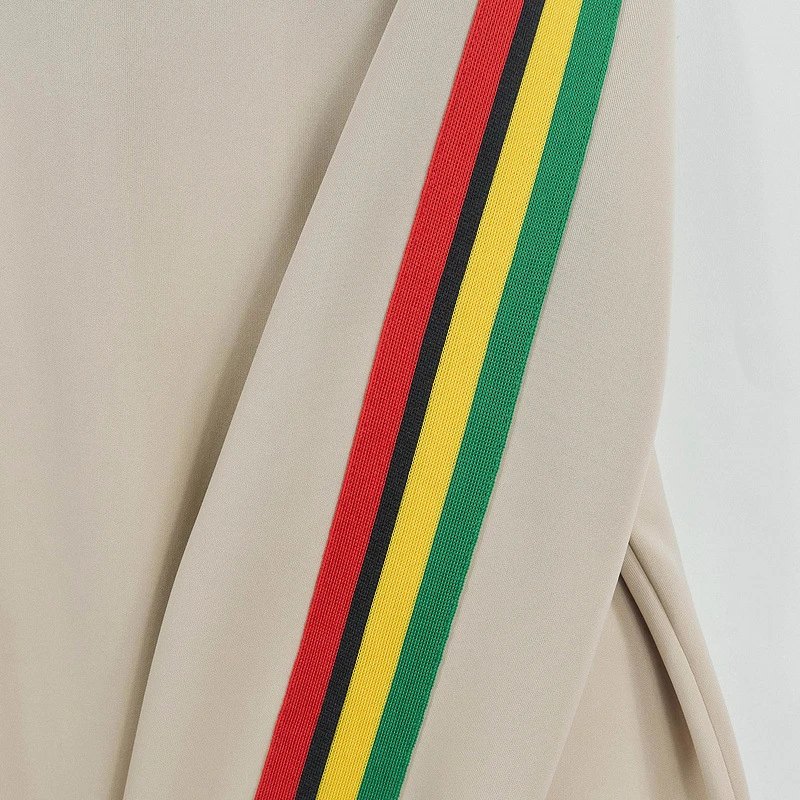 Palm Angels Track Jacket Black with Green and Yellow Stripes Outerwear - 14