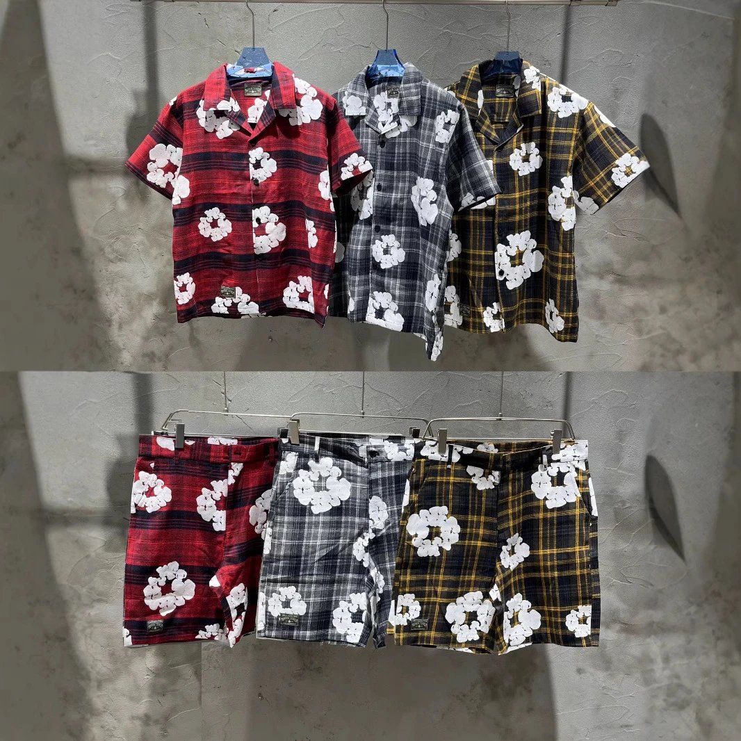 Floral Plaid Red Sho