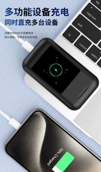 Design Smart TWS Earbuds with Display Case Black Earphones - 3