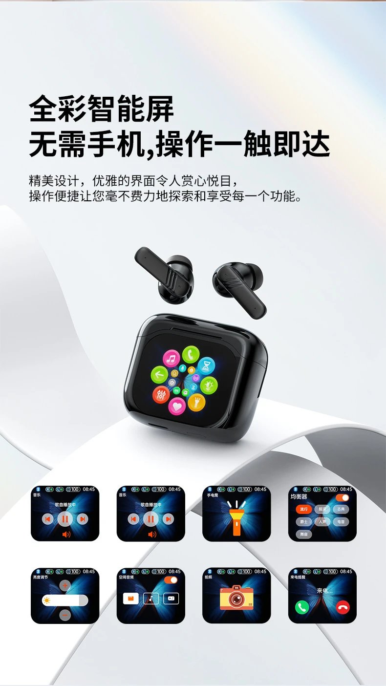 Design LX-50 Starlight White Champion Edition TWS Earbuds with Display Tws Earbuds - 6