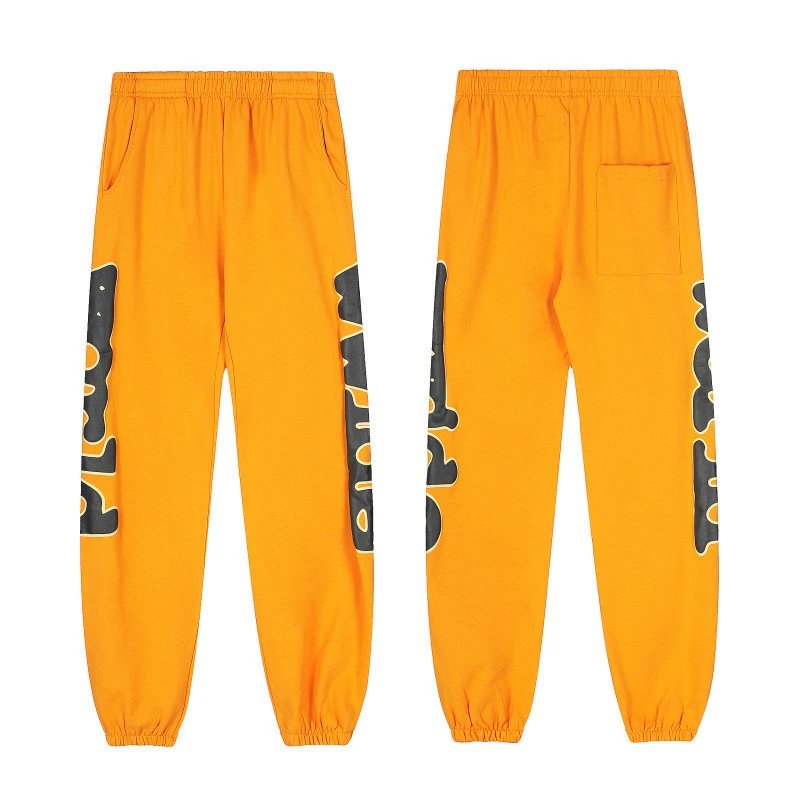 Design Graphic Print Orange Sweatpants