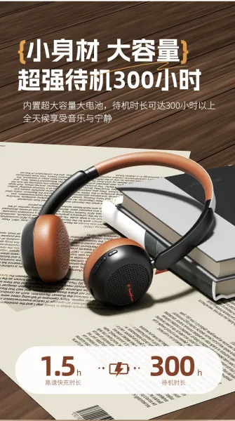Design Over-Ear Headphones Brown Leather Accent Over-Ear Headphones - 10