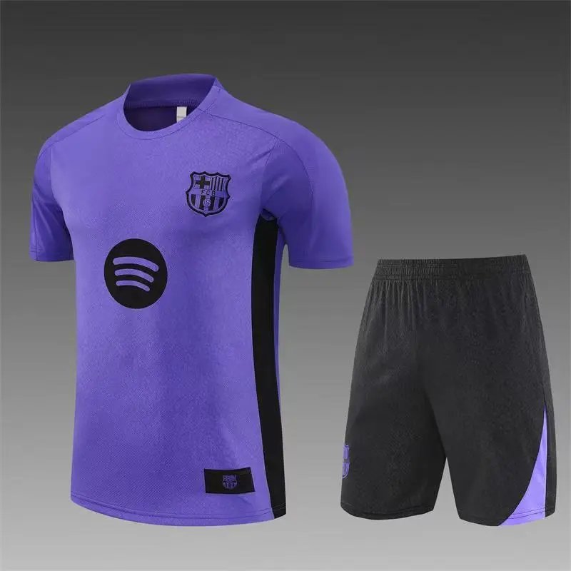 Real Madrid Matching Sets Short-Sleeve Football Jersey and Shorts Set — Barca 2