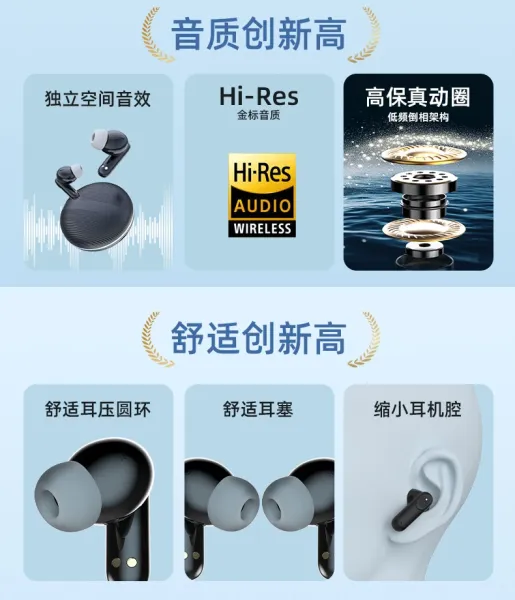 Design TWS Earbuds in Matte Gray with Black Accents - 6