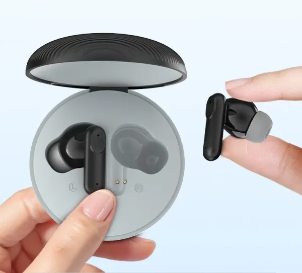 Design TWS Earbuds in Matte Gray with Black Accents - 16