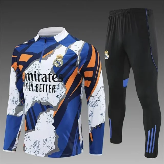 Real Madrid Tracksuits Long-sleeve half-zip football training set product detail image 12
