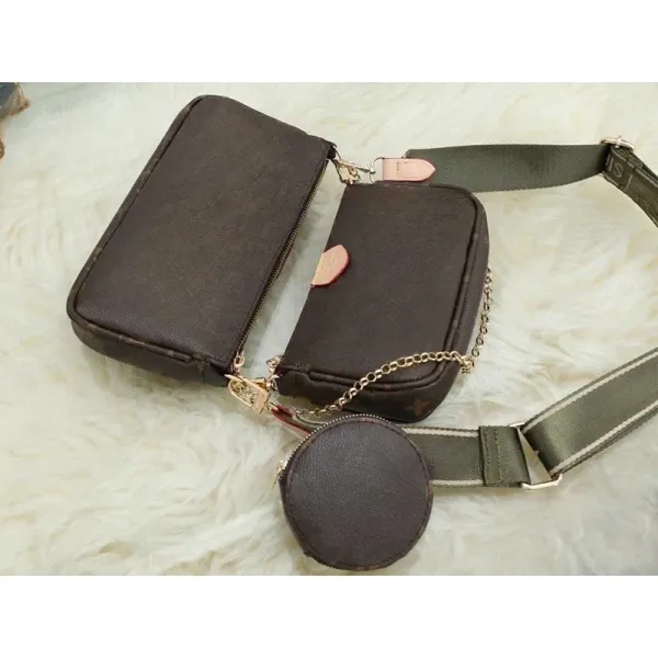 Louis Vuitton Multi Pochette Accessoires Black Monogram Canvas with Blue Strap Crossbody Bag - 6