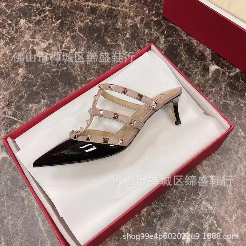 黑色漆皮6CM