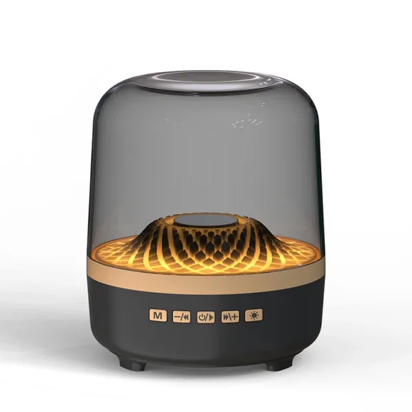 Design Manha Medium Speaker Black with Amber Lighting Speakers - 8