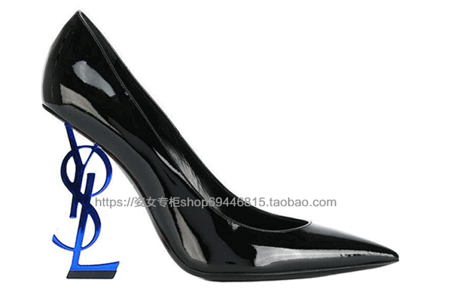 Saint Laurent High Heels Pointed-Toe Pumps with YSL Monogram product detail image 16