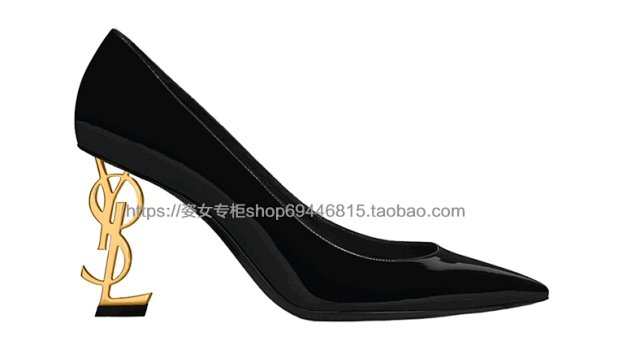 Saint Laurent High Heels Pointed-Toe Pumps with YSL Monogram product detail image 24