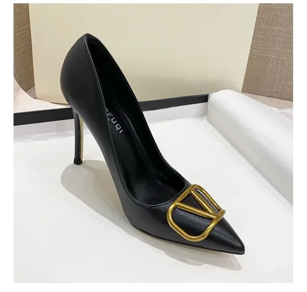 Valentino Rockstud VLOGO Pointed-Toe Stilettos Nude - 3