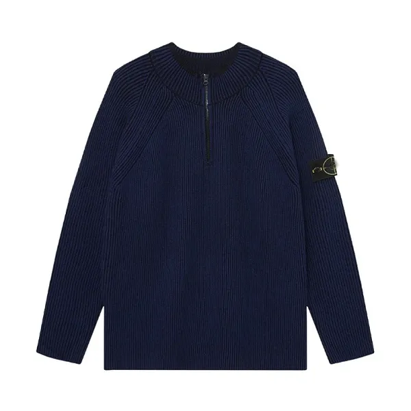 Stone Island Ribbed Half-Zip Sweater Burgundy - 6