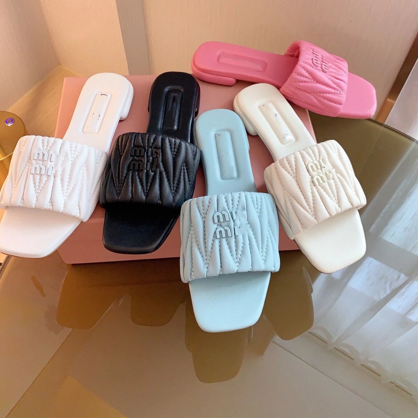 Miu Miu Quilted Slid