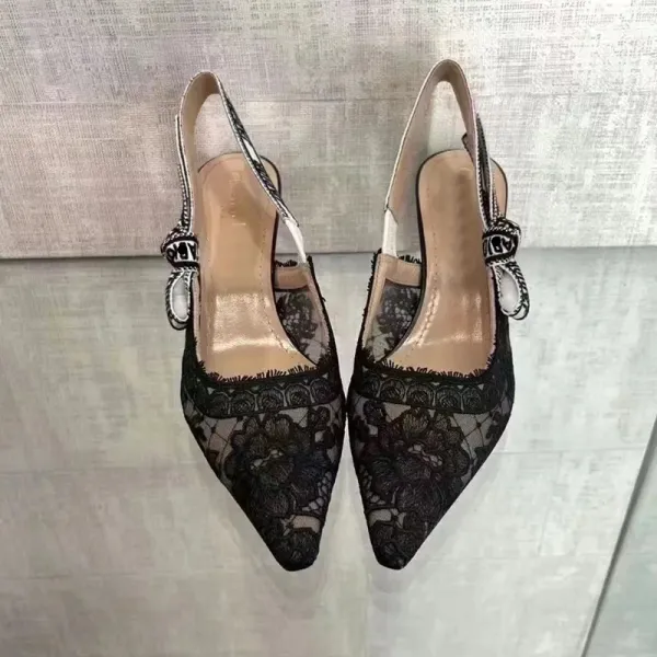 Dior J'Adior Lace Slingback Stilettos Black - 13