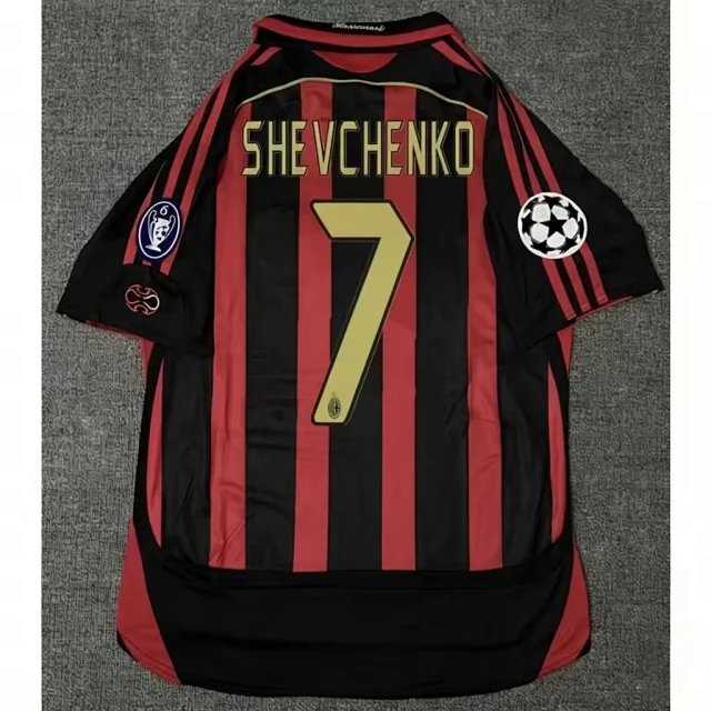 AC Milan Football Jerseys 2006–07 retro home/away player jersey product detail image 2