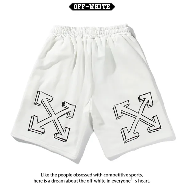 Off-White Diagonal Arrow Print Black Shorts - 19