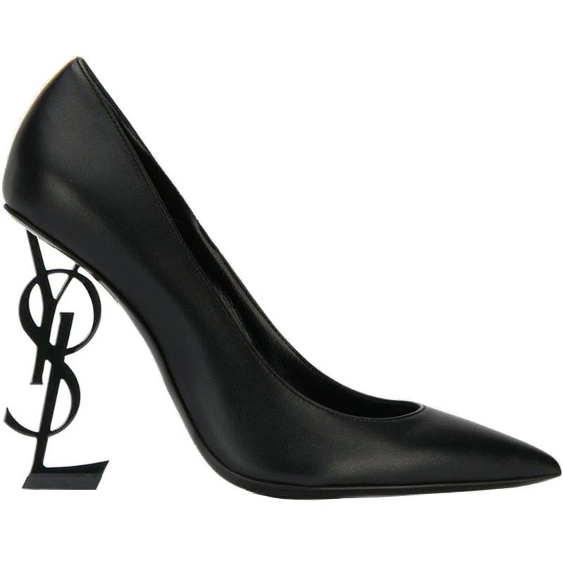 Saint Laurent High Heels Pointed-Toe Pumps with YSL Monogram image 4