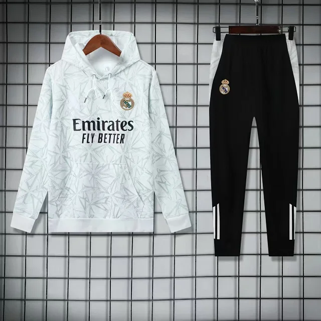 Real Madrid Tracksuits Hooded football crest tracksuit product detail image 1